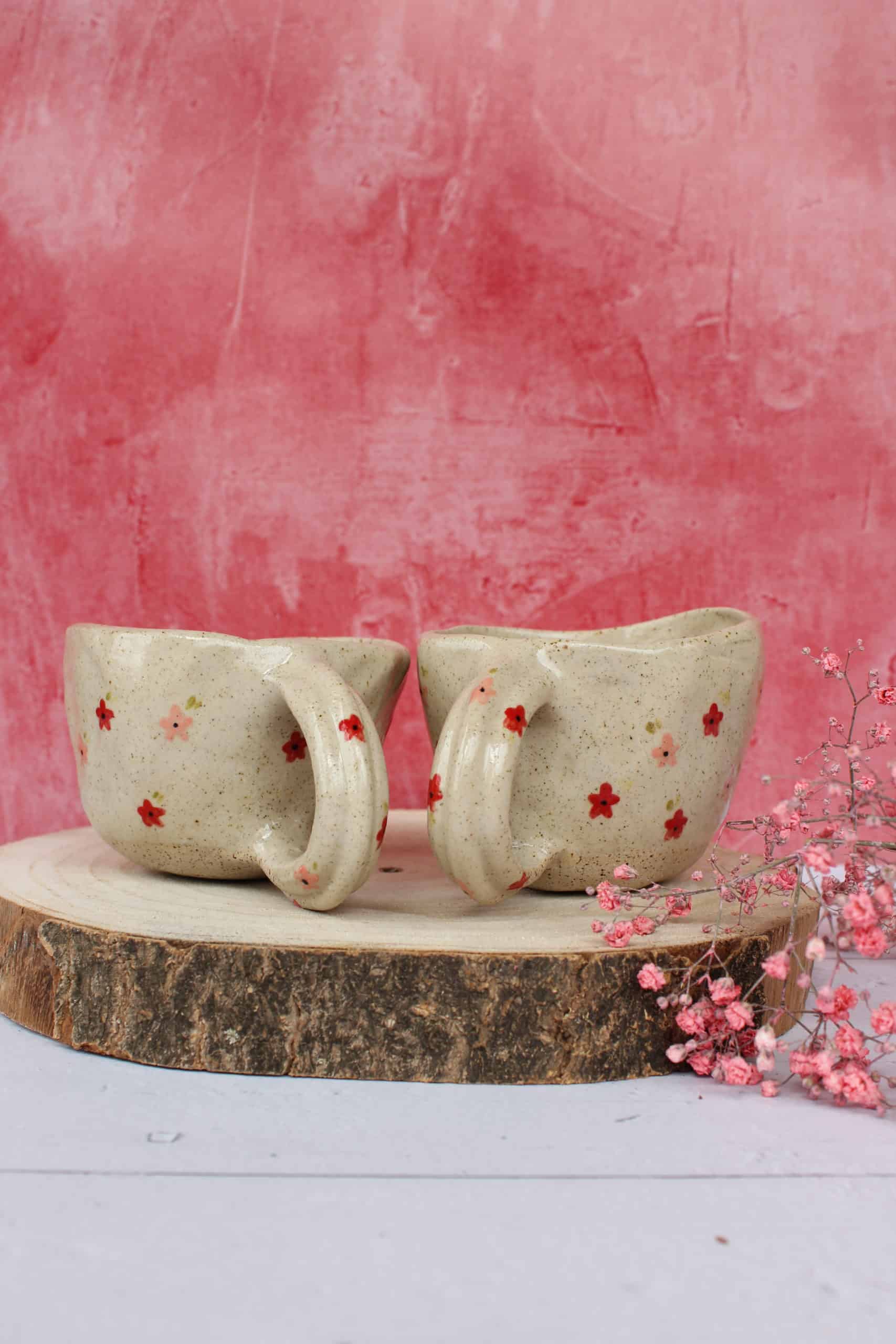 Tasse anse fleurs
