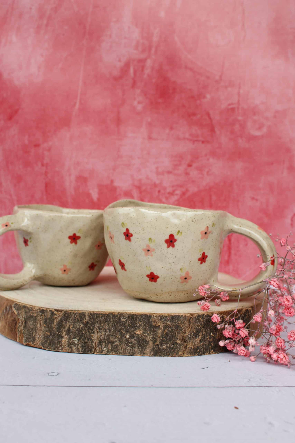 Tasse anse fleurs